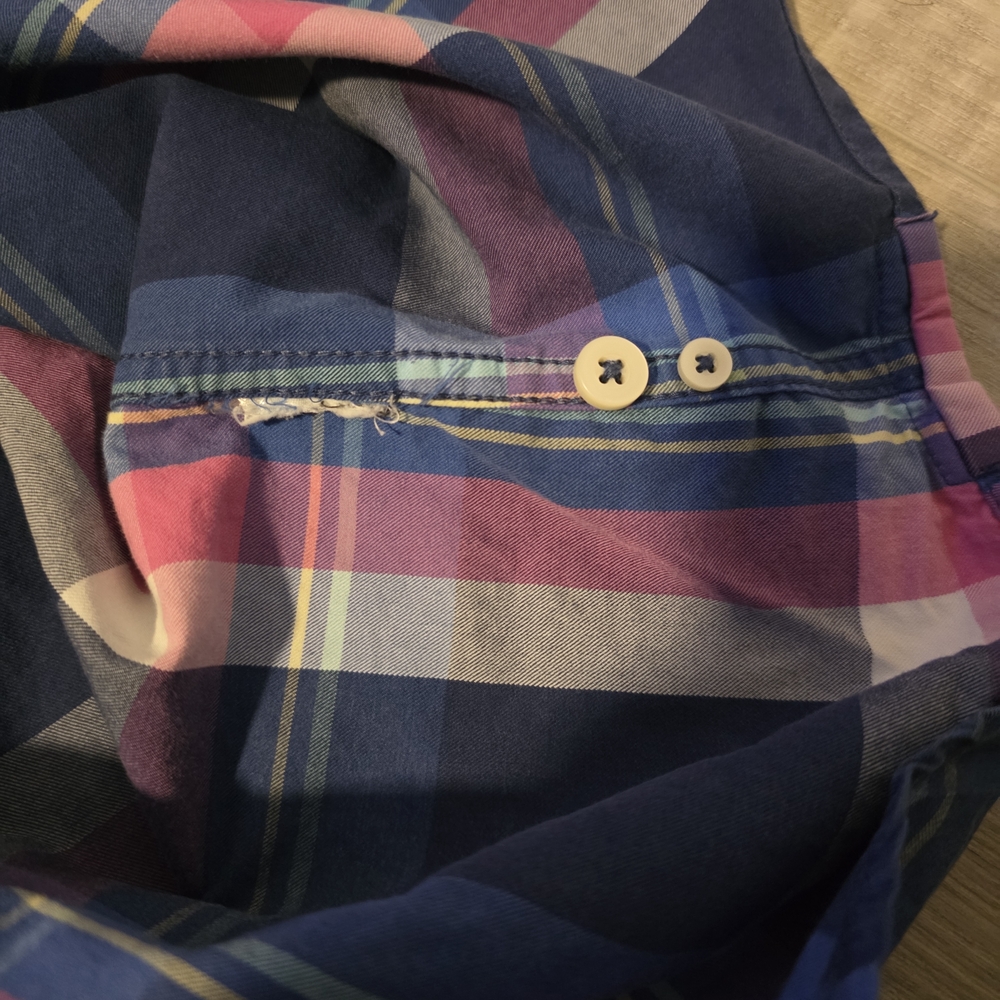 Abercrombie & Fitch Plaid Button-Up Shirt Blue Pink XL Muscle Fit - Picture 7 of 9
